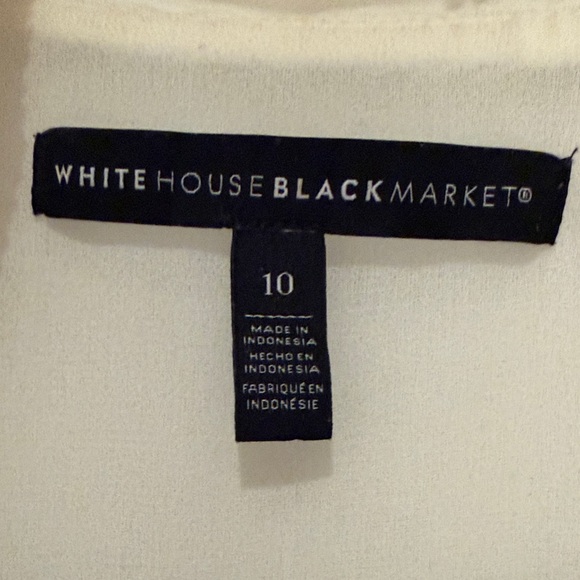 White House Black Market Ivory Ruffled Blouse - Picture 2 of 5